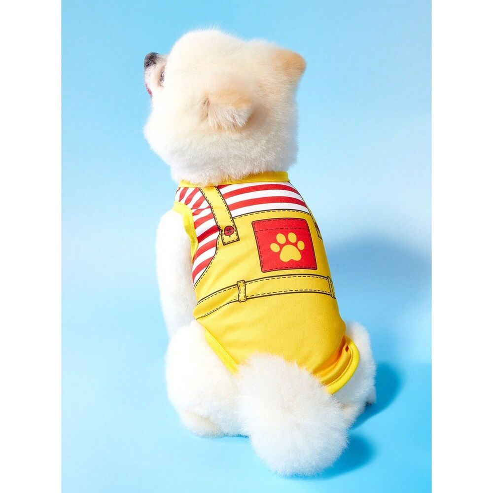 Dog Pet Costume Outfit Fast Food Puppy Cat Halloween Shirt Paw Print New Small